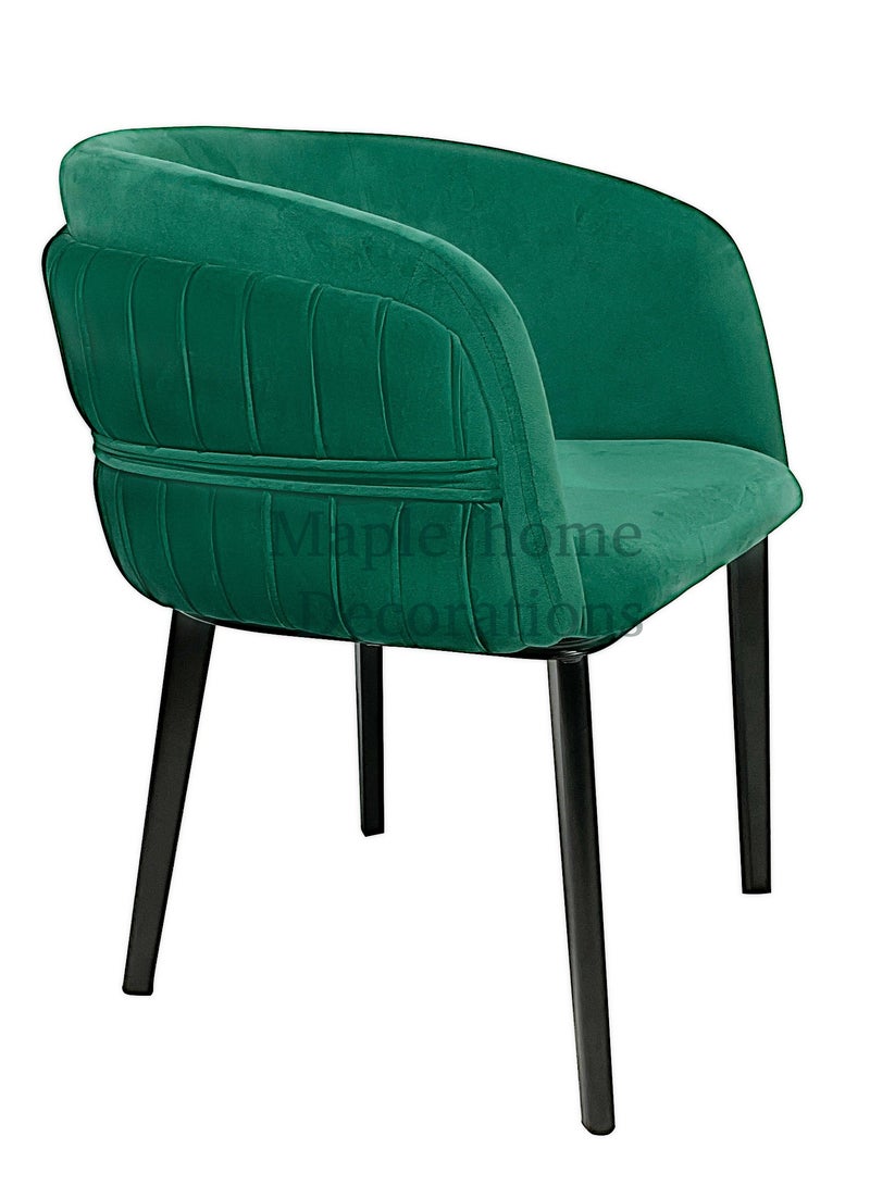 MAPLE HOME DECORATION Maple Home Modern Accent Velvet Dining Arm Chair Upholstered Metal Legs Kitchen Living Room Furniture  - Image 2