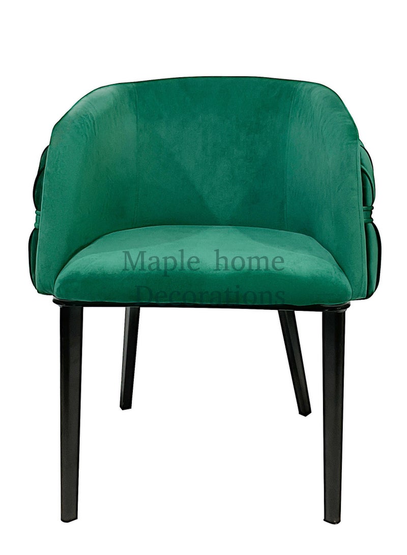MAPLE HOME DECORATION Maple Home Modern Accent Velvet Dining Arm Chair Upholstered Metal Legs Kitchen Living Room Furniture  - Image 3