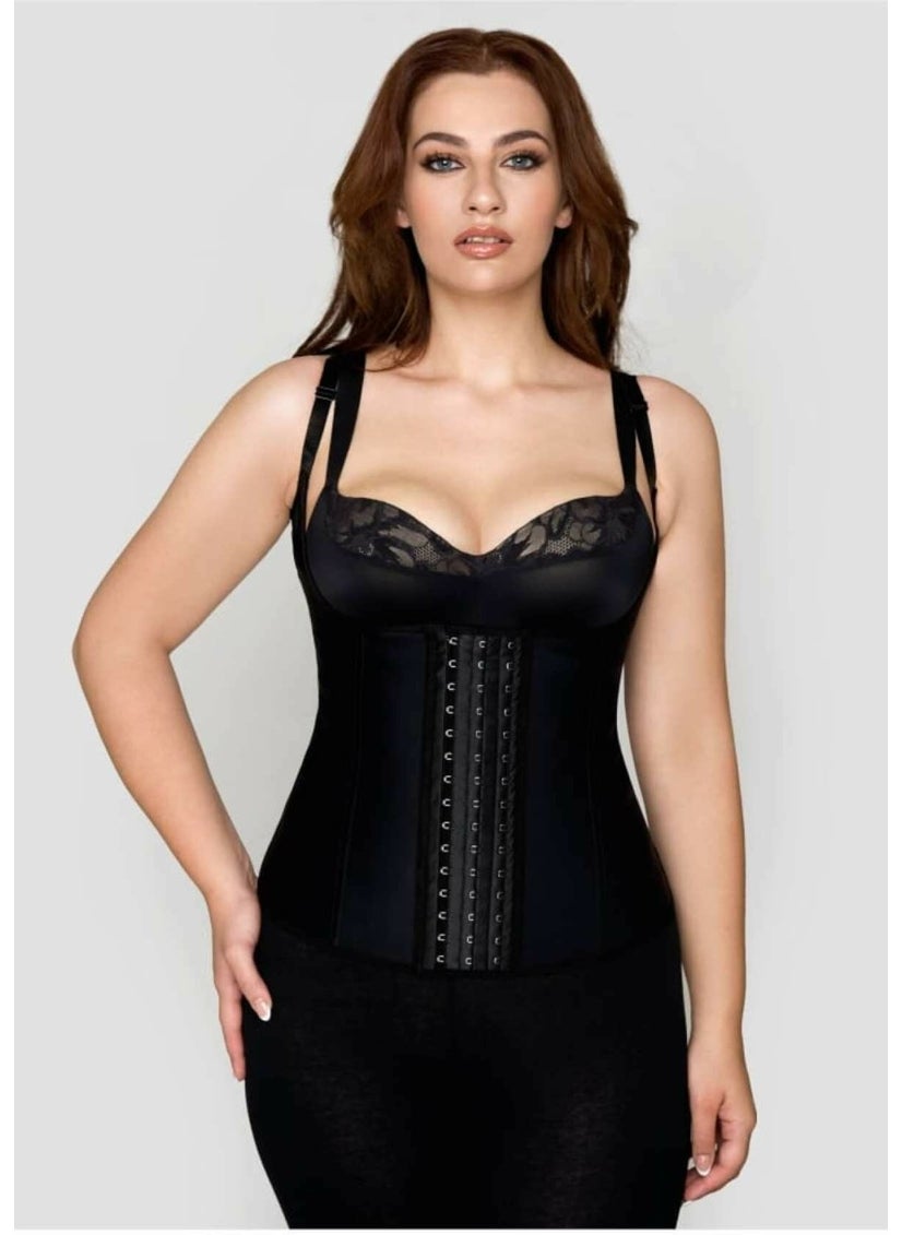 Mistirik Mystical Steel Underwire with Slimming Firming Strap Latex Black Color  - Image 1