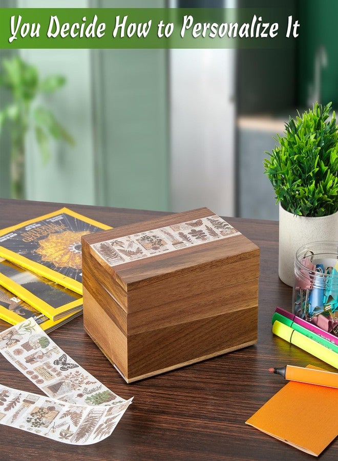 DRASTAR Keepsake Box, Acacia Wood Memory Box with Hinged Lids, Wooden Jewelry Box, Small Storage Box, Bridal Shower Gifts Box,3x5, 4x6 Card Box, Decorative Box - Image 4