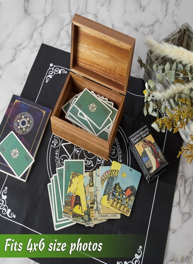 DRASTAR Keepsake Box, Acacia Wood Memory Box with Hinged Lids, Wooden Jewelry Box, Small Storage Box, Bridal Shower Gifts Box,3x5, 4x6 Card Box, Decorative Box - Image 5