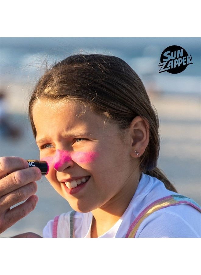 Sun Zapper - Zinc Oxide Sunscreen Stick Mineral Pink SPF 50+ Water Resistant for Face & Body, Adults, Kids (0.42 Oz, 12g) Broad Spectrum Sun Block, Made in Australia - Image 1