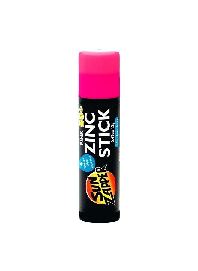 Sun Zapper - Zinc Oxide Sunscreen Stick Mineral Pink SPF 50+ Water Resistant for Face & Body, Adults, Kids (0.42 Oz, 12g) Broad Spectrum Sun Block, Made in Australia - Image 1