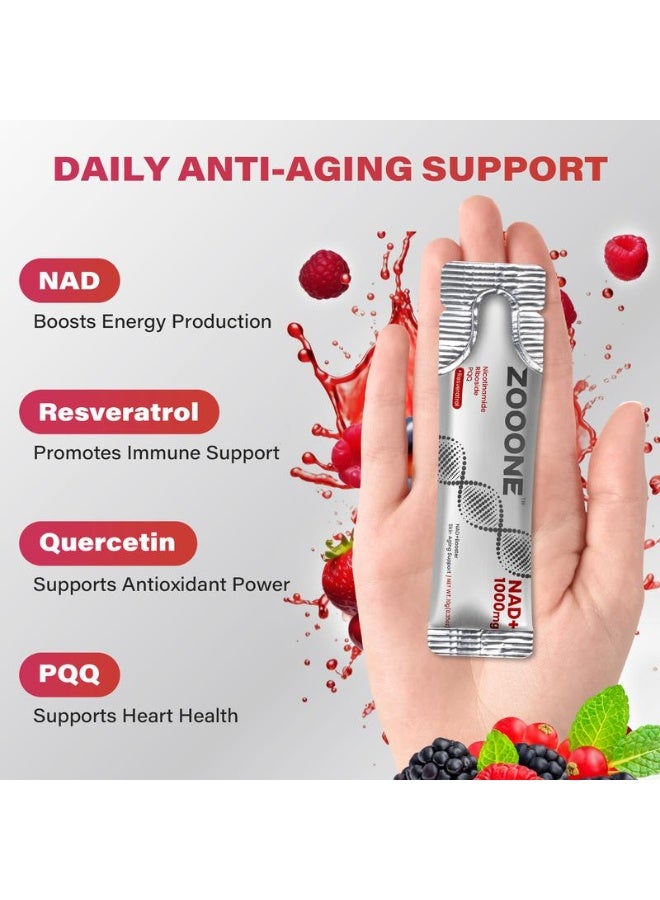 حديقة الحيوان زوني NAD+ للطاقة وطول العمر – ٣٠ كبسولة نيكوتيناميد ريبوسيد وريزفيراترول للنشاط الخلوي وإصلاح الحمض النووي - Image 3