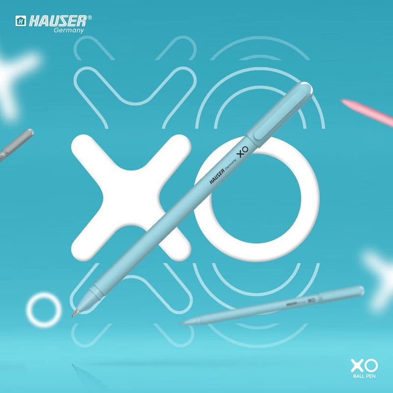 HAUSER قلم كروي XO (عبوة من 50) ، أزرق ، أسود ، أحمر - Image 5