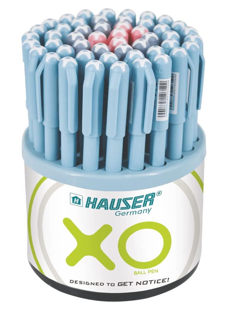 HAUSER قلم كروي XO (عبوة من 50) ، أزرق ، أسود ، أحمر - Image 1