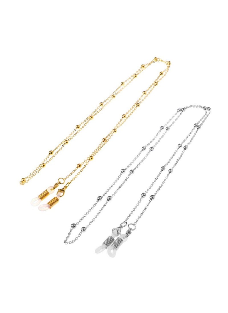 Generic Gold And Silver Eyeglasses Chain Set 
