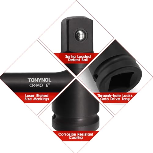 TONYNOL 1" Drive Impact Extension Bar,3 PCS(4",6",10"),Cr-Mo Steel,With a Storage Case. - Image 5