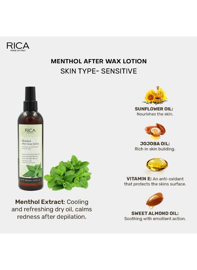 Rica Menthol After Wax Lotion for All Skin Type with Sun flower Oil, Jojoba Oil & Vitamin E - 250ml - pzsku/Z95FD4F5F65D561F263ADZ/45/_/1738305631/bb8efca6-d9aa-4594-8a9d-4548096f5df7