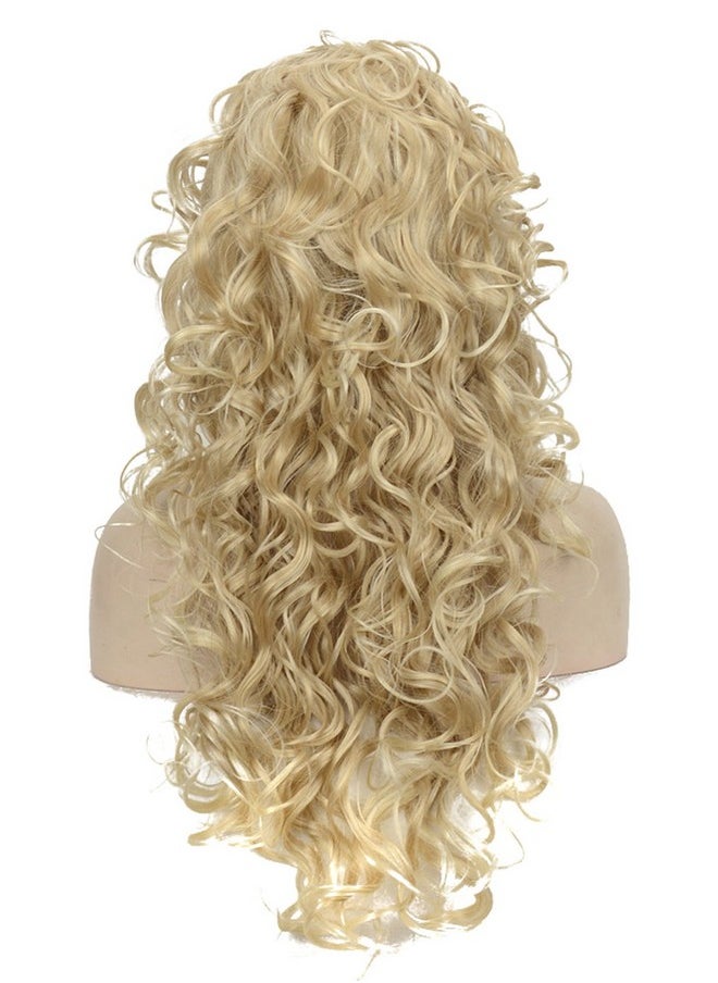Wiginway Wiginway Long Curly Wave Headband Synthetic Natural Style Wigs for Women Girls Golden Blonde  - Image 4