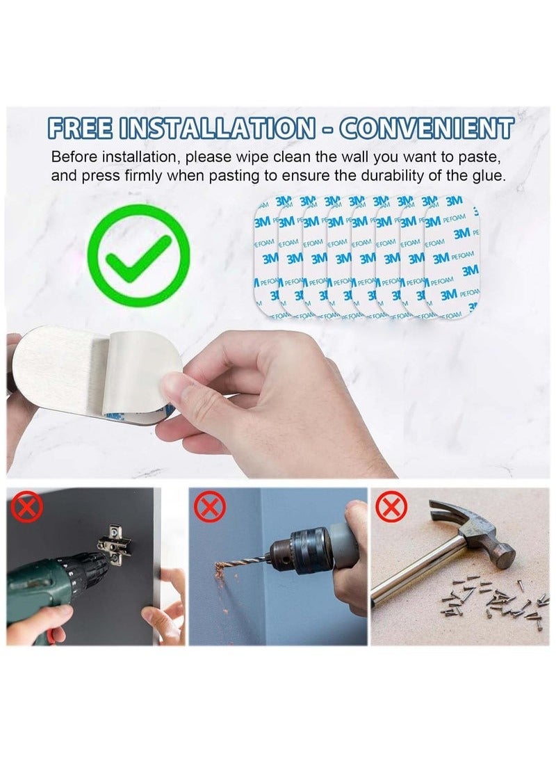 Alruht 4 Piece Bathroom Hardware Set, Self-Adhesive Bathroom Accessories Sets, Stainless Steel Bath Towel Bar Set Include Towel Rack Wall Mounted, Toilet Paper Holder, Towel Ring, Robe Towel Hook(Silver) - Image 2