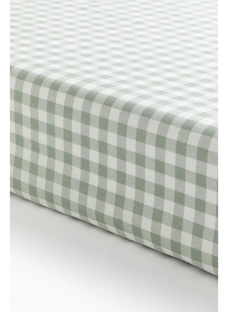 H&M Gingham-checked cot fitted sheet
