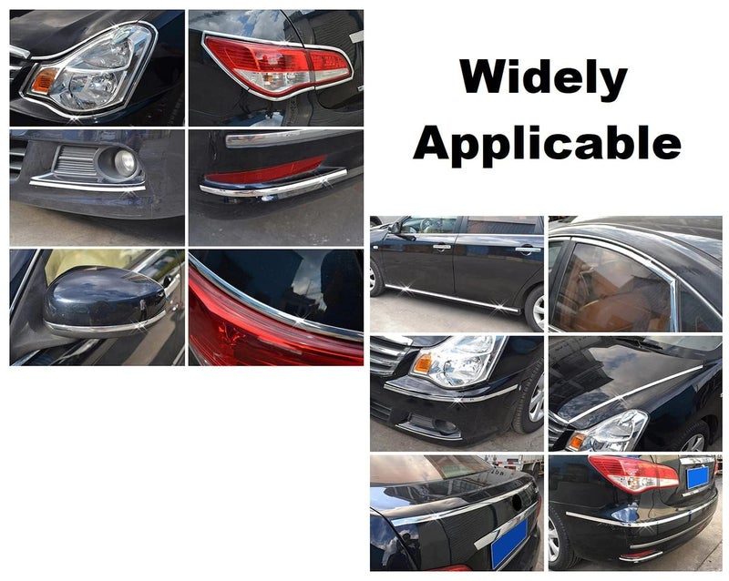 Fabbay Side Window Chrome Beading Roll Custom Plated Decoration Trim Strip Line Car Door Fender Interior DIY Moulding Trimming Universal for car | Car Window Chrome Beading Roll Meter (20M) - Image 3