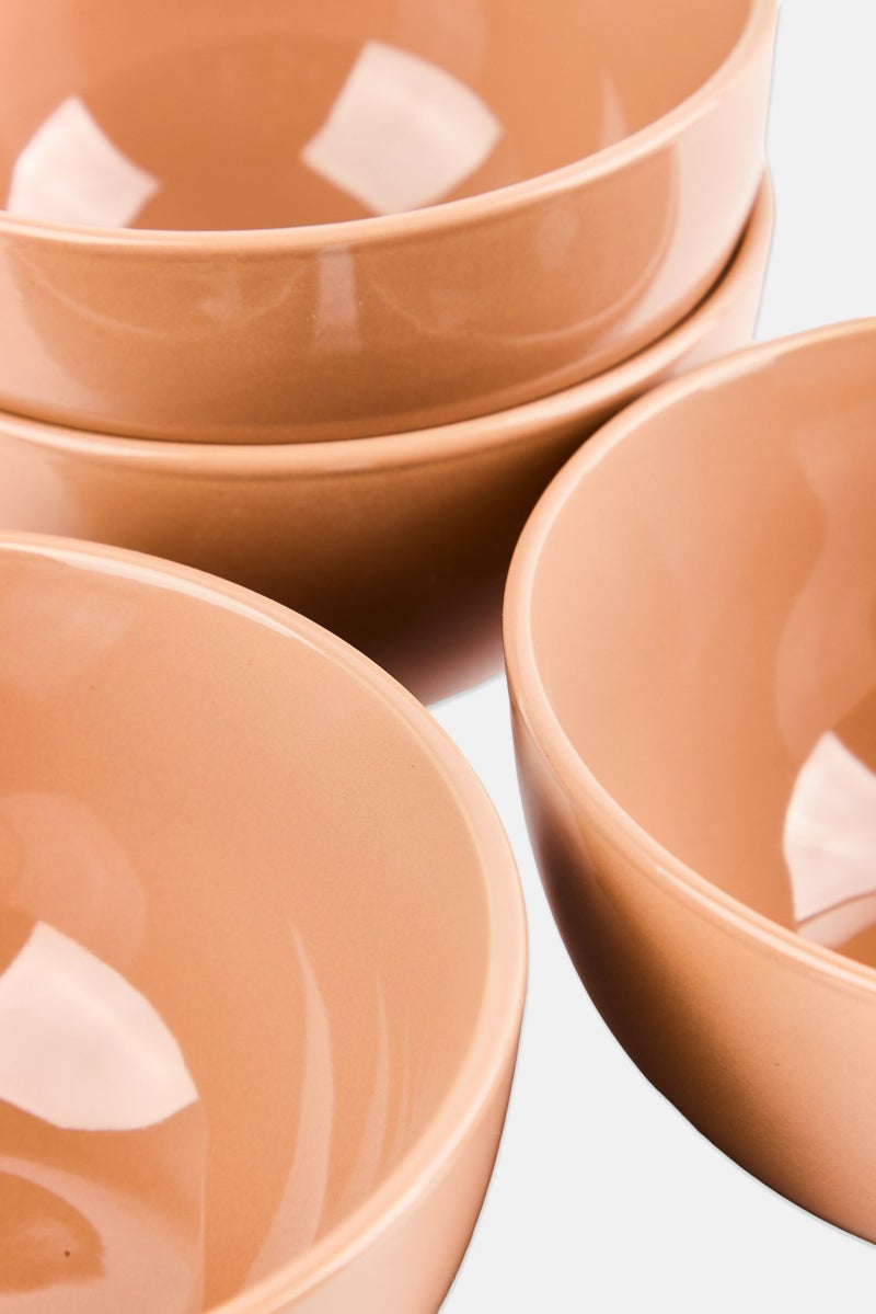 Maser 4 Pieces Round Bowl, Brown  - Image 4