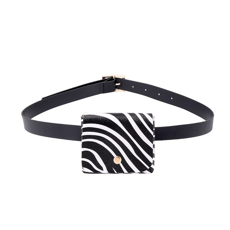 Ladies Mini Belt Bag Fashion Coin Purse Zebra Pink - Image 2