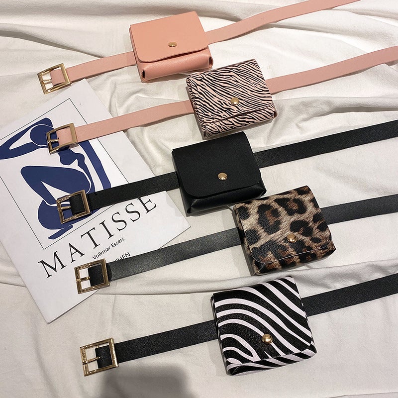 Ladies Mini Belt Bag Fashion Coin Purse Zebra Pink - Image 4