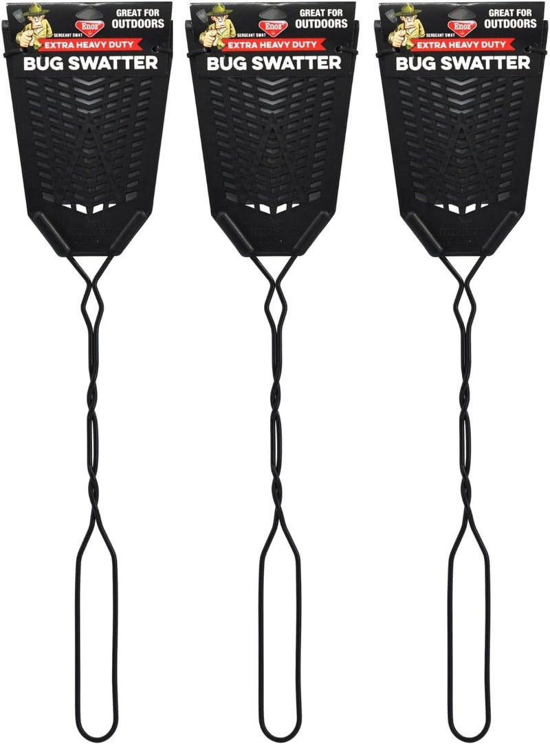 Enoz Sergeant Swat Bug Swatter - 3 Pack - Heavy Ultra Duty Manufactured Flyswatter - Environmentally Conscious, Effective, and Inexpensive Method to Control Flying Insects - Image 1