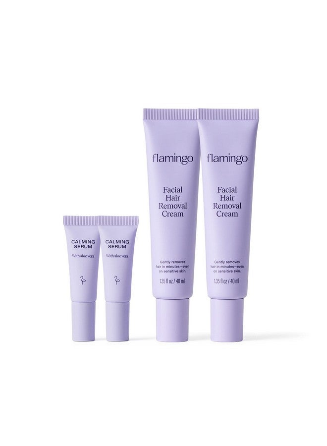 Flamingo Facial Hair Removal Cream - 1.35 fl oz - Pack of 2 - Gentle Formula - Safe for Sensitive Skin - Image 1