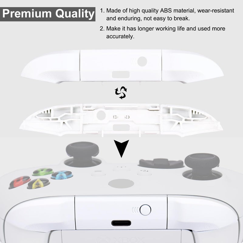 Ikpek 2 Pack Bumpers Replacement LB RB Button for Xbox Series X/S Controllers, White Shoulder Trigger Buttons Top Middle Bracket for Xbox Series Controller - Image 3