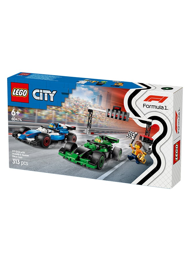 LEGO City F1 Grid with VCARB & Sauber Race Cars - Buildable Formula 1 Car Toys, 2 Driver Minifigures, Marshal, & Starting Lights Line - Fun Gift Idea for 6+ Year Old Boys & Girls - 60474 (313 pieces)  - Image 3