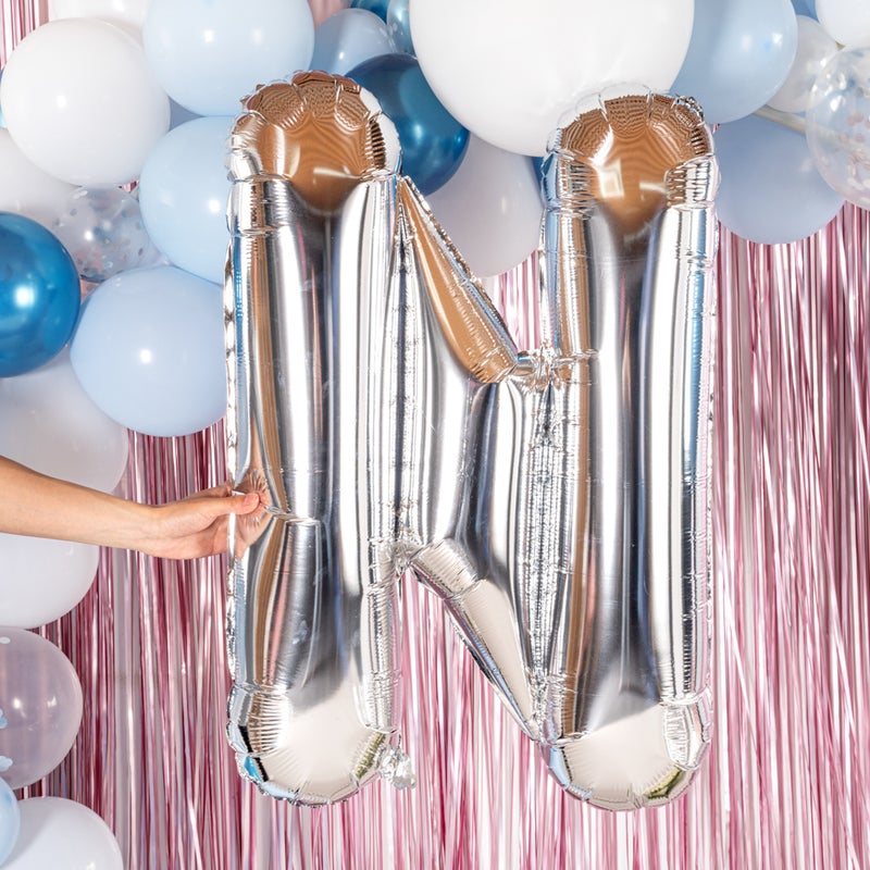 Restaurantware-Balloonify 40 Inch Letter Balloon, 1 Large Alphabet Party Balloon - Letter N, Self-Sealing, Silver Foil Mylar Balloon, Hanging Loop, Decoration For Birthday, Wedding, Or Graduation - Image 5