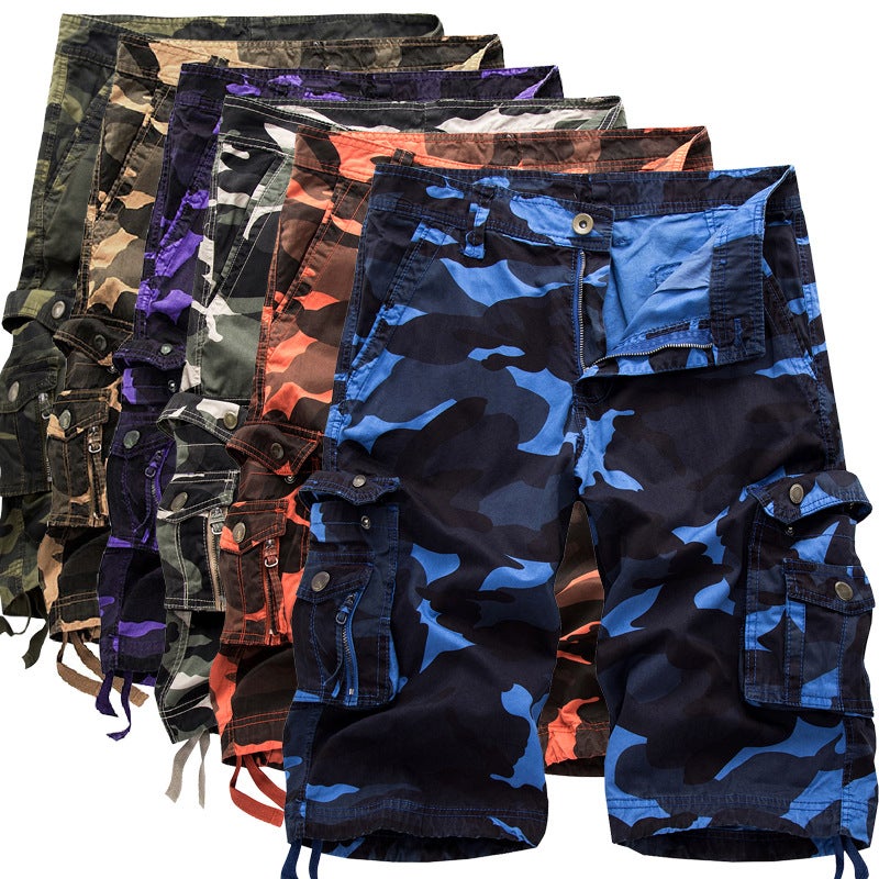 Men'S Fat Boy Loose Casual Overalls Camouflage Shorts Large Size Multi-Pocket Five-Point Pants 083 Super Large Size - Image 2
