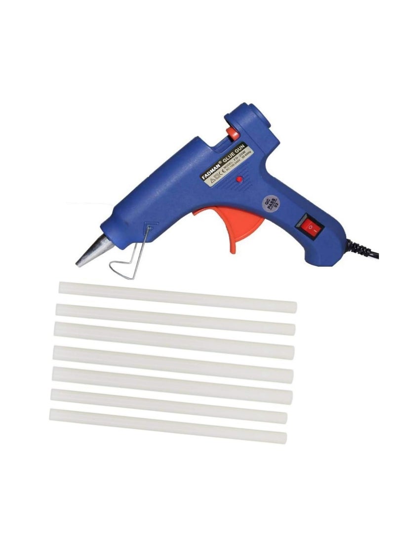 Fadman FADMAN 7 MM HOT Adhesive 7 Glue Sticks with Blue 20 WATT Mini HOT Glue Gun for DIY Craft Work ON Off Switch Button Indicator  - Image 1