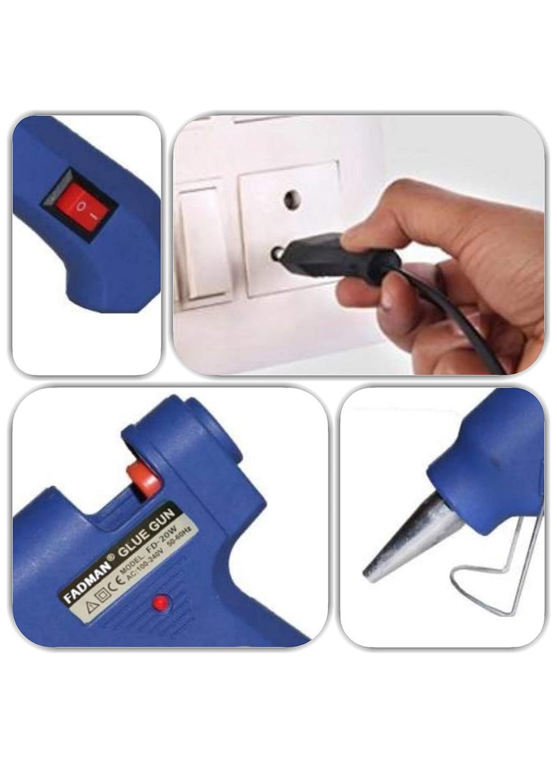 Fadman FADMAN 7 MM HOT Adhesive 7 Glue Sticks with Blue 20 WATT Mini HOT Glue Gun for DIY Craft Work ON Off Switch Button Indicator  - Image 4