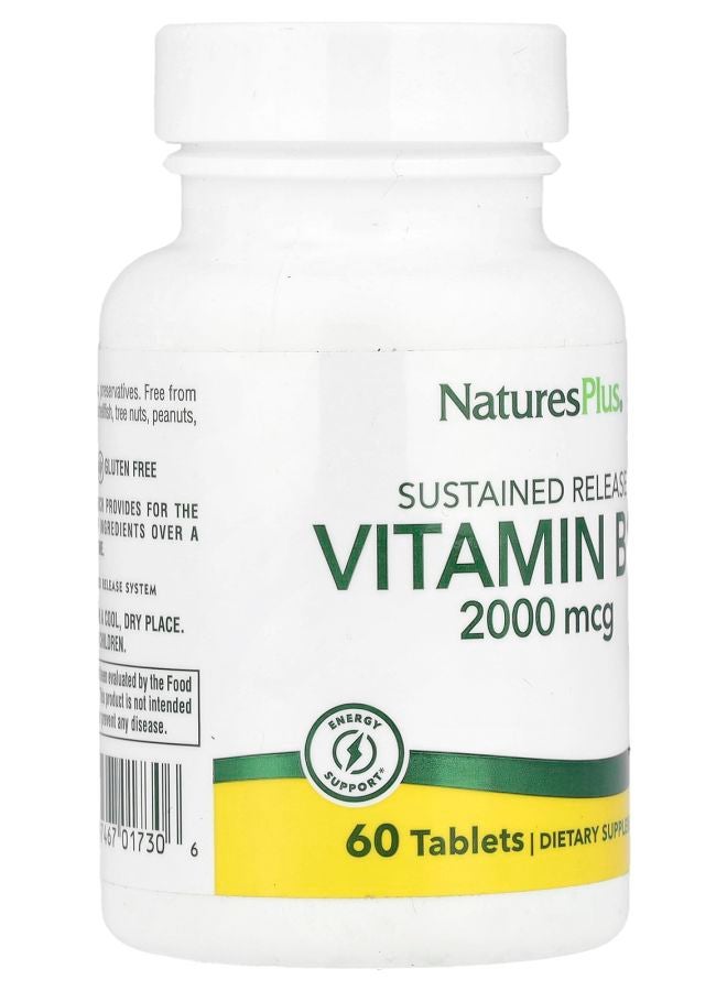 NaturesPlus Sustained Release Vitamin B12 2000 mcg 60 Tablets - Image 2