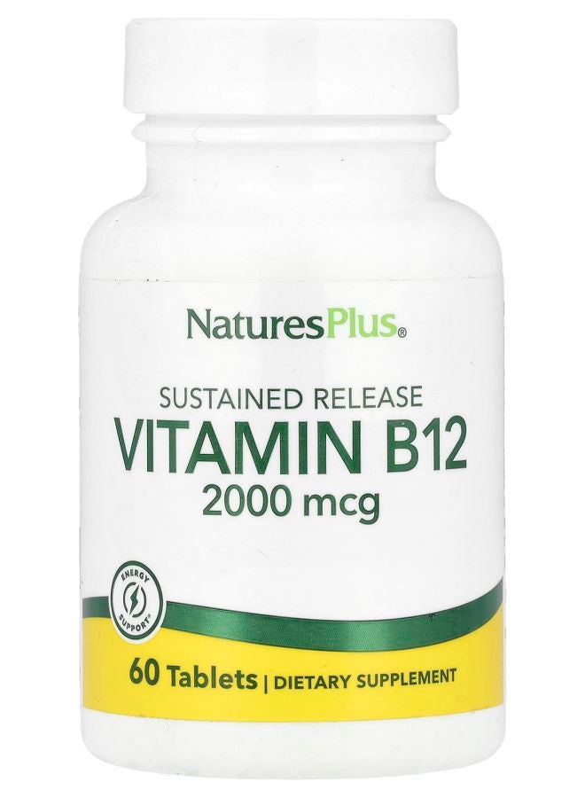 NaturesPlus Sustained Release Vitamin B12 2000 mcg 60 Tablets - Image 1