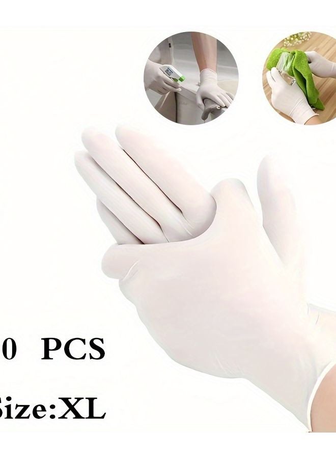 White Disposable Nitrile Gloves 30pcs XL Size For Home Pet Bathing Nail Hair Care - Image 1