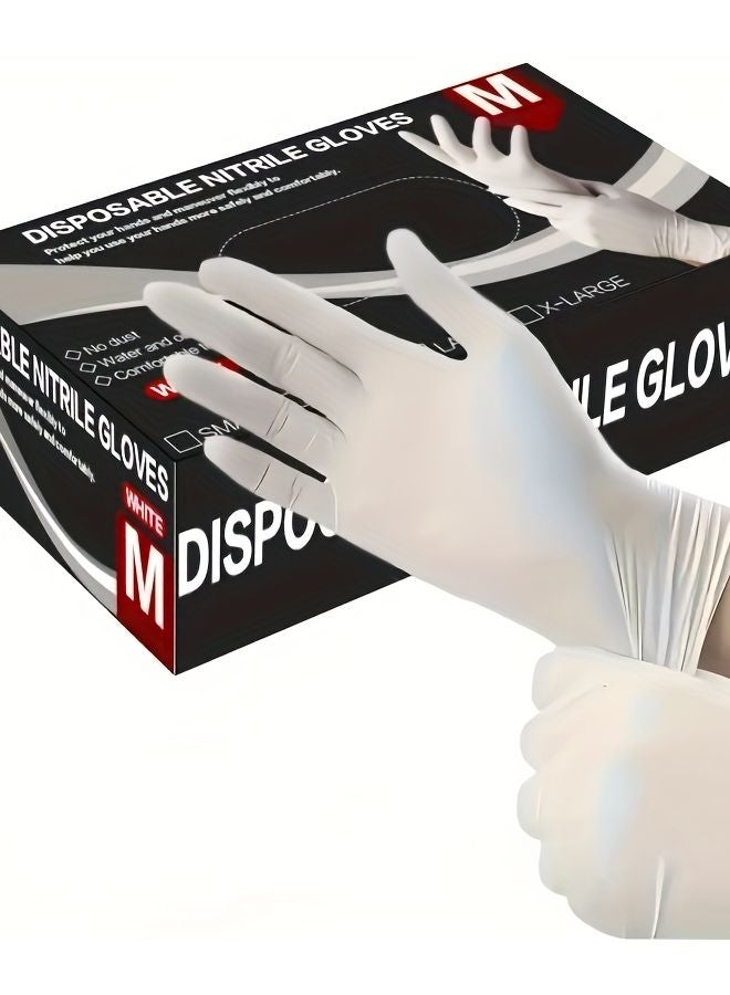 White Disposable Nitrile Gloves 30pcs XL Size For Home Pet Bathing Nail Hair Care - Image 2