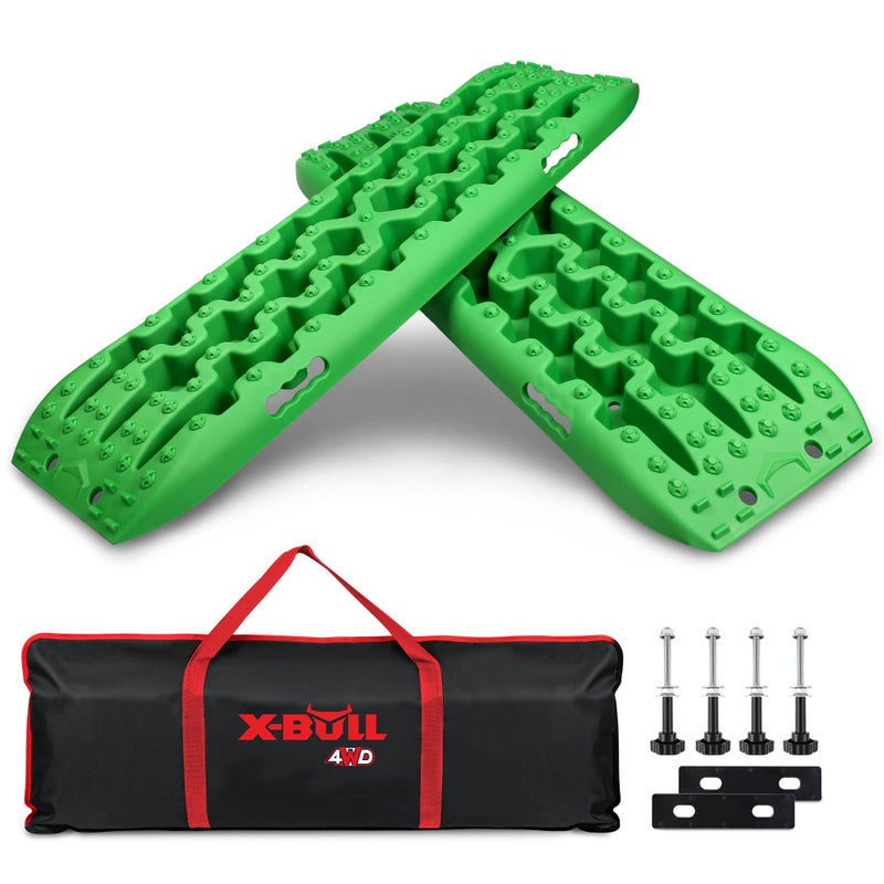 XBULL New Recovery Traction Tracks Sand Mud Snow Track Tire Ladder 4WD Green3gen BagHardwareTracks