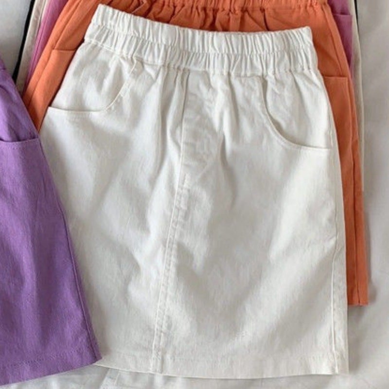 Pure Cotton Safety Pants Candy-Colored Women''s Skirt 2026 Summer New Large Size High-Waisted Student A-Line Short Skirt - Image 1