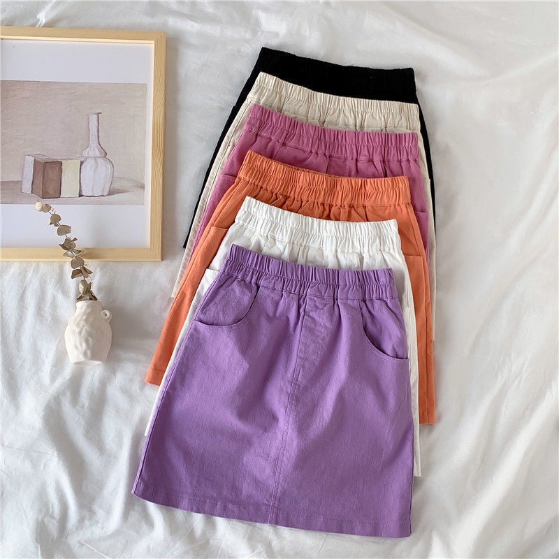 Pure Cotton Safety Pants Candy-Colored Women''s Skirt 2026 Summer New Large Size High-Waisted Student A-Line Short Skirt - Image 4