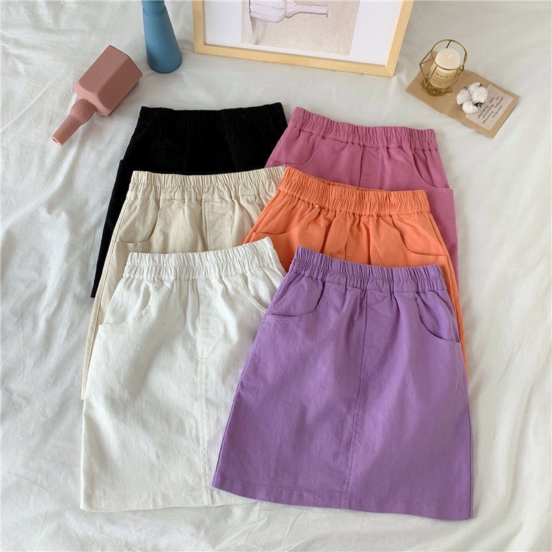 Pure Cotton Safety Pants Candy-Colored Women''s Skirt 2026 Summer New Large Size High-Waisted Student A-Line Short Skirt - Image 5