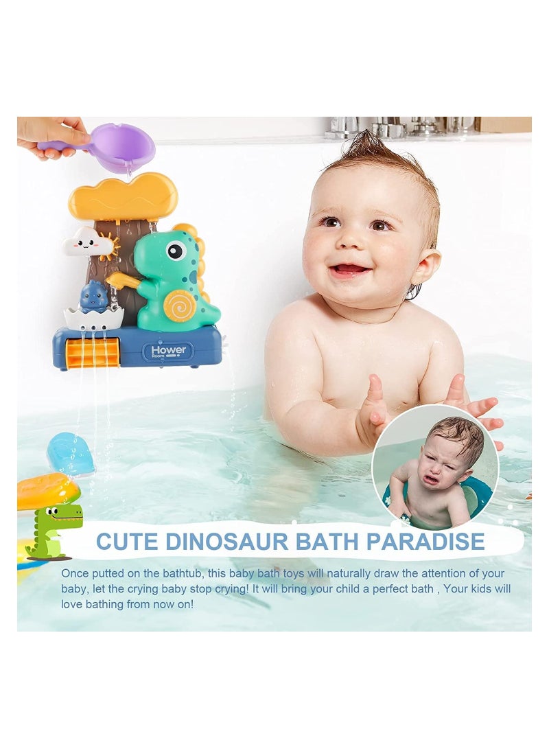 KASTWAVE Baby Bath Toys, Bathtub Toys Cute Dinosaur Shower Waterfall Water Station Toy with Cup, Dinosaur Bath Toys for Bath Tub Wall and Bathroom Shower Swimming Pool Outdoor Sprinkler Toy - Image 2