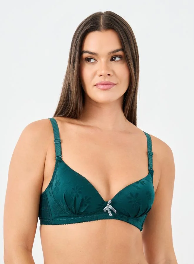 Styli Styli Pack of 2 - Padded Wired Tonal Jacquard Pattern Bra