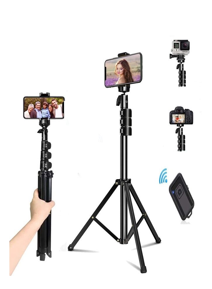 Selfie Stick Tripod 51" Extendable Cell Phone Tripod with Wireless Bluetooth Remote for iPhone, Android Phone & Cameras, Premium Aluminum Alloy Lightweight  - Image 1