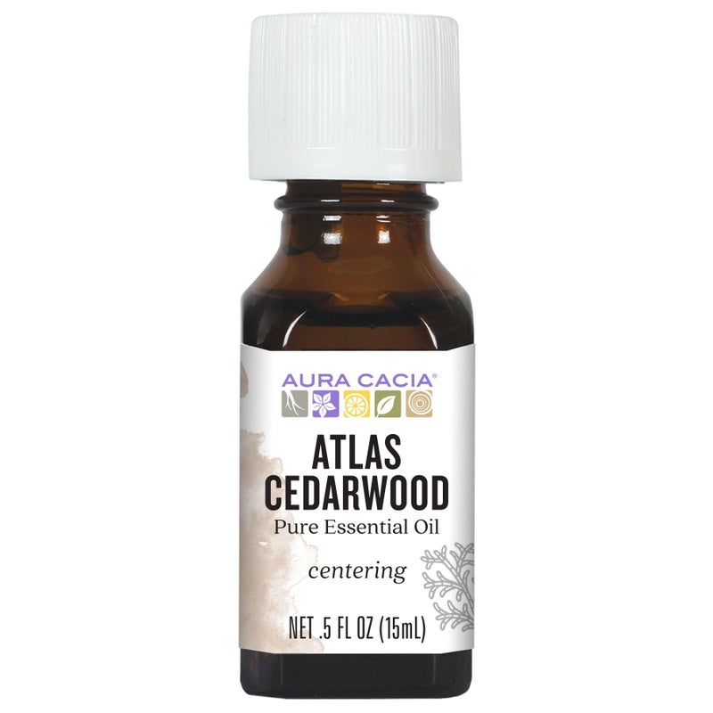 Aura Cacia Atlas Cedarwood Essential Oil, 0.5 Fluid Ounce, Packaging May Vary