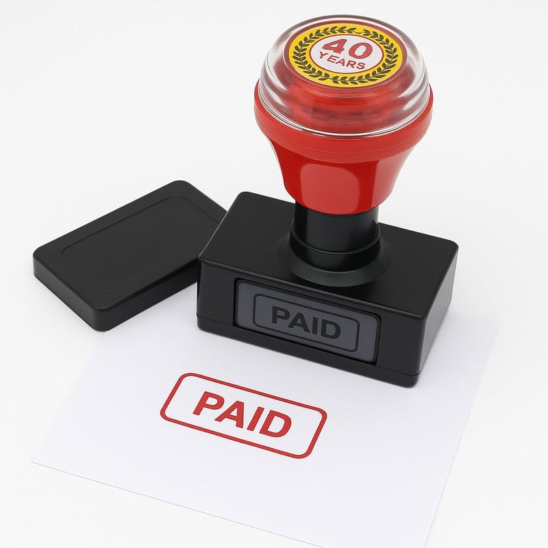 ACGL Self Inking Pre-Ink Pocket Paid Stamp – Compact, Heavy Duty, Fast & Clear Imprint, Office & Business Use (Red Ink) - Image 3