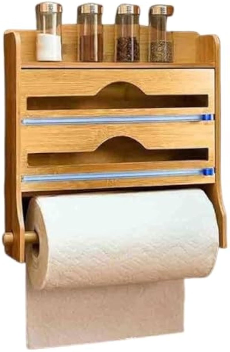 Roll Holder - Kitchen Roll Holder with Spice Rack for Space Saving Kitchen Practical Organization K