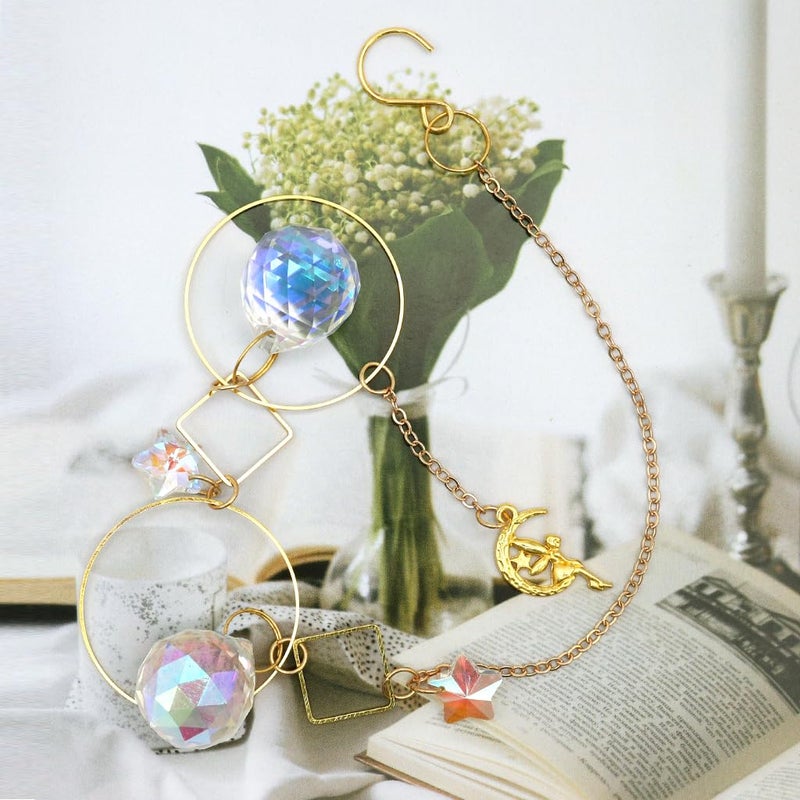 HASTHIP ® Sun Catcher Hanging for Home Decor 12.9 inches Hanging Multi-faceted Dazzling Star Charm Reflective Colorful Sun Catcher Sun Light Catcher Shining Hanging for Room Decor - Image 5