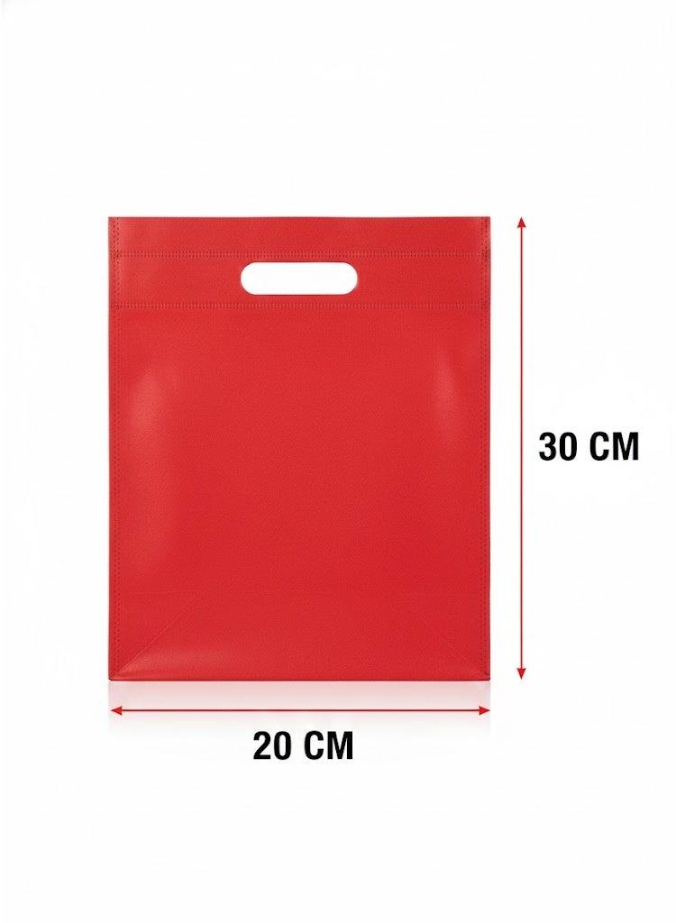 حقيبة هدايا قماشية، 25 قطعة، لون أحمر، 30 × 20 سم - Image 2