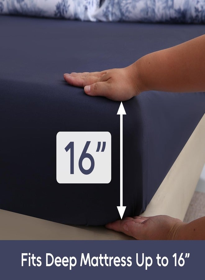 LONAVA Solid and Printed California King Size Bed Sheet Set - 6-Piece, Includes Solid Fitted Sheet, Solid Pillowcases, OEKOTEX Certified, 100% Brushed Microfiber, Comfortable and Breathable, G24059 - Image 4