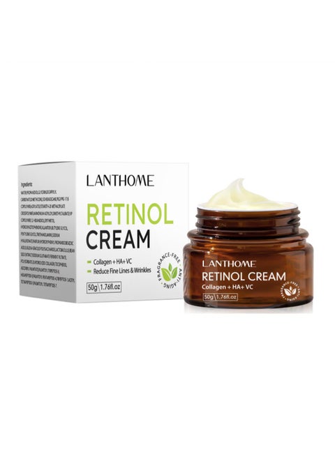 Retinol Cream with Collagen, HA and VC, Anti Aging Cream to Reduce Fine Lines and Wrinkles, Retinol Face Moisturizer for Face Neck and Eyes, 50g