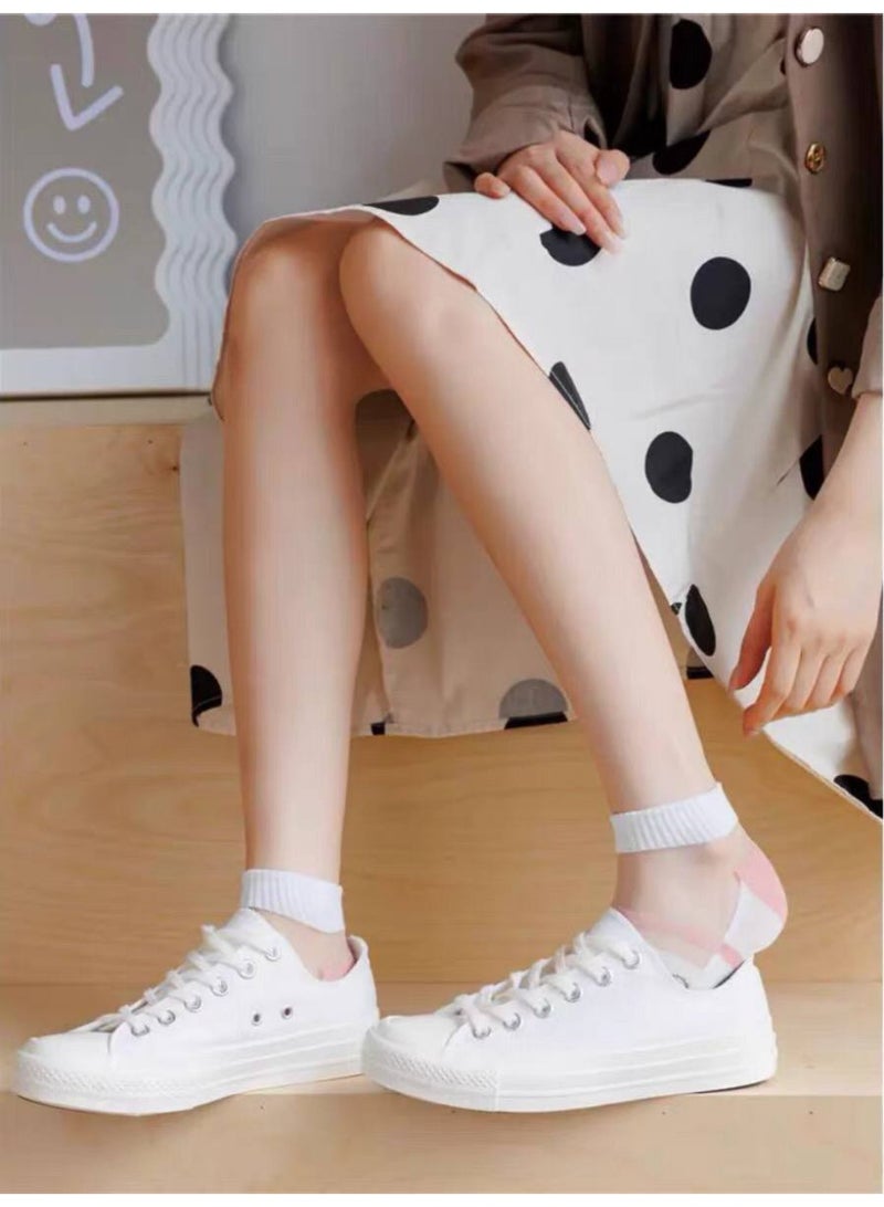 مجموعة شرابات نسائية شيفون شفافة كاجوال بطول الكاحل – جوارب حريمي خفيفة بتصاميم عصرية (5 أزواج + 1 هدية) – ألوان متعددة - Image 5