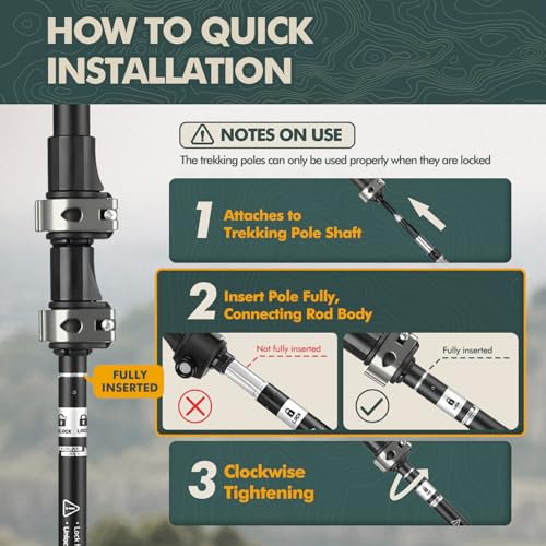 GPTCAMP Walking SticksTrekking Poles Collapsible Hiking PolesLightweight Folding Travel Walking Pole for Men Women2pc Adjustable Hiking Stick with EVA Foam Grips for BackpackingBlack - Image 3