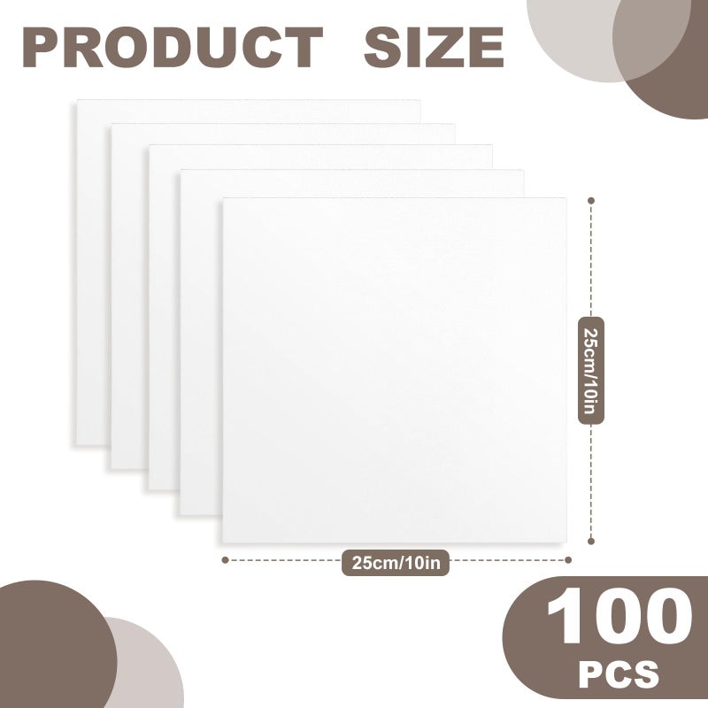 Menintog 100 Pcs10x10 Inches Cotton Fabric Squares Precut Quilting Fabric Bundles White Cotton Fabrics Squares for DIY Beginners Sewing Craft(White) - Image 2