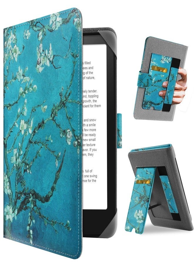 HoYiXi Universal Protective Case for 7 Inch Kindle Paperwhite/Colorsoft 2024, Compatible with 6.8" Paperwhite, Kobo Clara HD/2E eReader, Foldable Stand, Built-in Pocket, Flower Design - Image 1